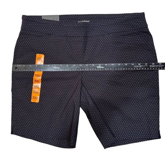 Hilary Radley Bermuda Shorts Womens XXL Navy/Off-White Stretch Preppy Beach NEW - Picture 9 of 13